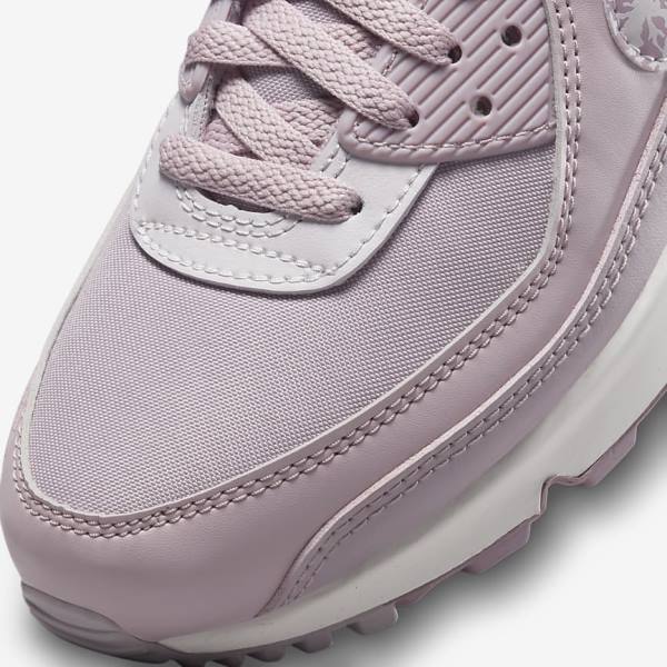 Trampki Damskie Nike Air Max 90 Fioletowe Białe | NK204KGN