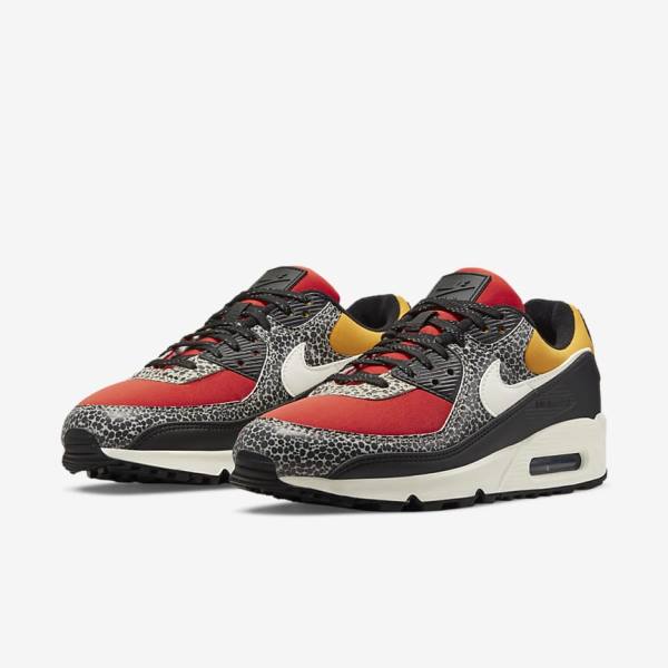 Trampki Damskie Nike Air Max 90 SE Czarne Czerwone | NK849WEV