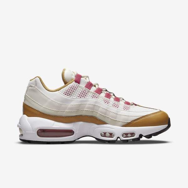 Trampki Damskie Nike Air Max 95 Białe Brązowe Zielone | NK493VDR