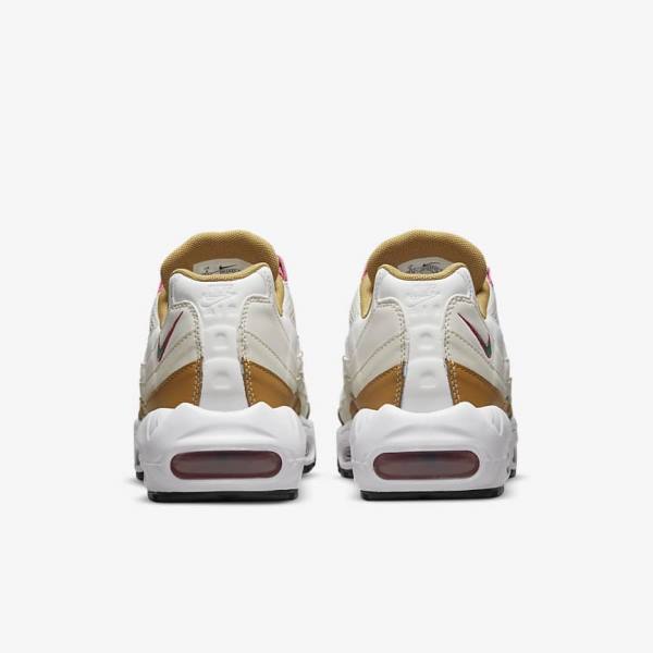 Trampki Damskie Nike Air Max 95 Białe Brązowe Zielone | NK493VDR