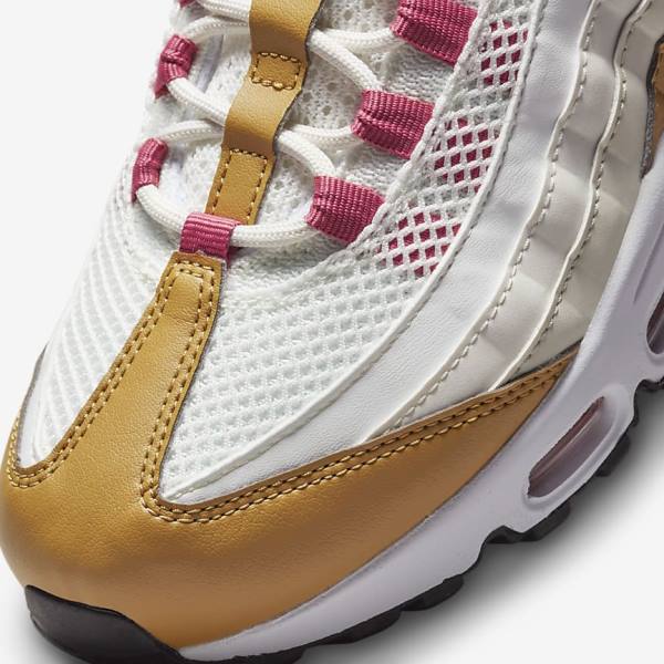 Trampki Damskie Nike Air Max 95 Białe Brązowe Zielone | NK493VDR