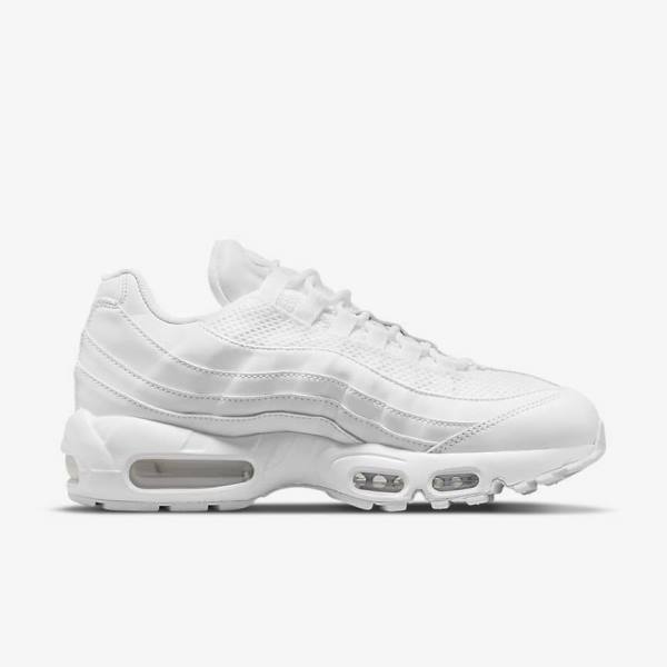 Trampki Damskie Nike Air Max 95 Białe Metal Srebrne Białe | NK370ZKW