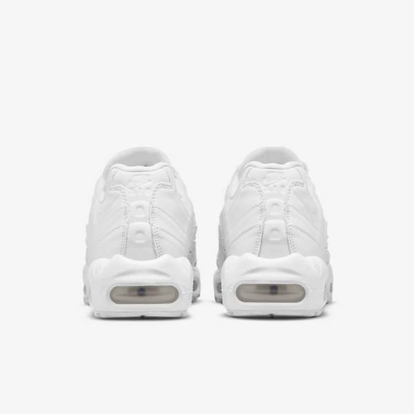 Trampki Damskie Nike Air Max 95 Białe Metal Srebrne Białe | NK370ZKW