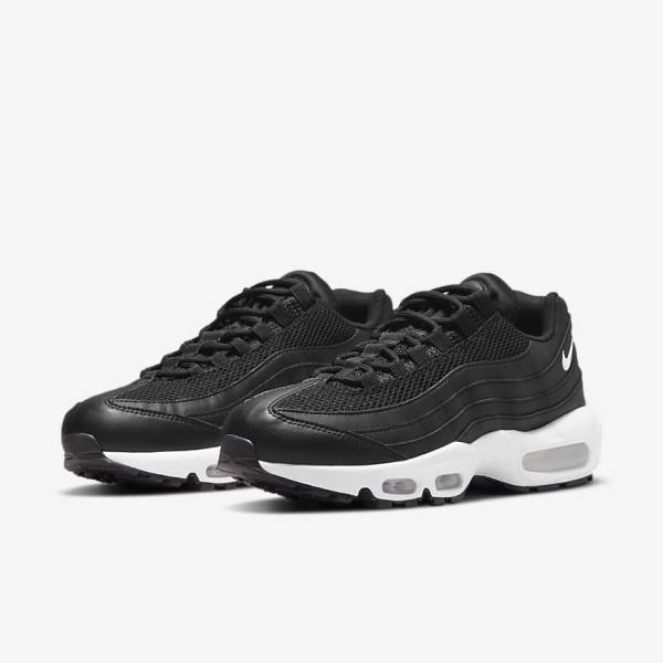 Trampki Damskie Nike Air Max 95 Czarne Białe | NK450BOU