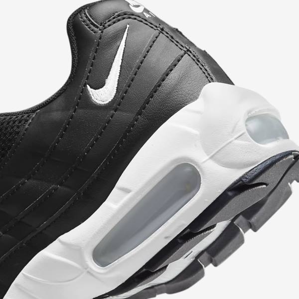 Trampki Damskie Nike Air Max 95 Czarne Białe | NK450BOU