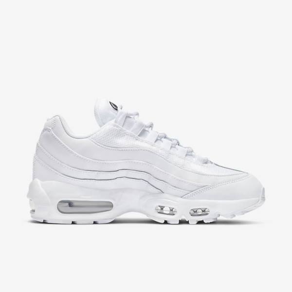 Trampki Damskie Nike Air Max 95 Essential Białe Czarne | NK265VBD