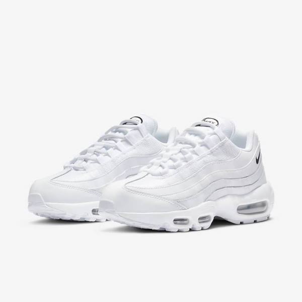 Trampki Damskie Nike Air Max 95 Essential Białe Czarne | NK265VBD