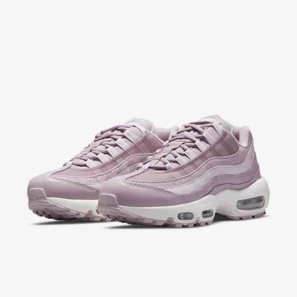 Trampki Damskie Nike Air Max 95 Fioletowe Białe Metal Srebrne | NK278YLM