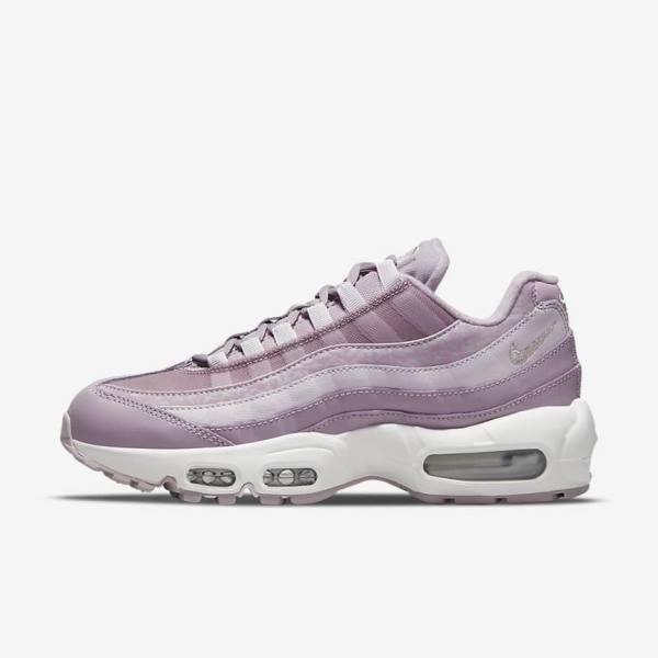 Trampki Damskie Nike Air Max 95 Fioletowe Białe Metal Srebrne | NK278YLM