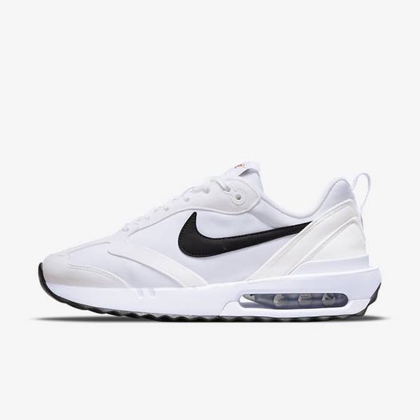 Trampki Damskie Nike Air Max Dawn Białe Pomarańczowe Czarne | NK785LSO