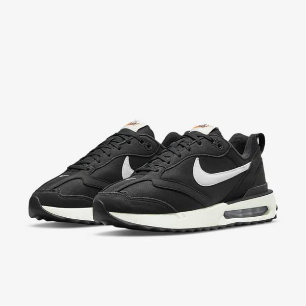 Trampki Damskie Nike Air Max Dawn Czarne Metal Srebrne Pomarańczowe Białe | NK120NSJ