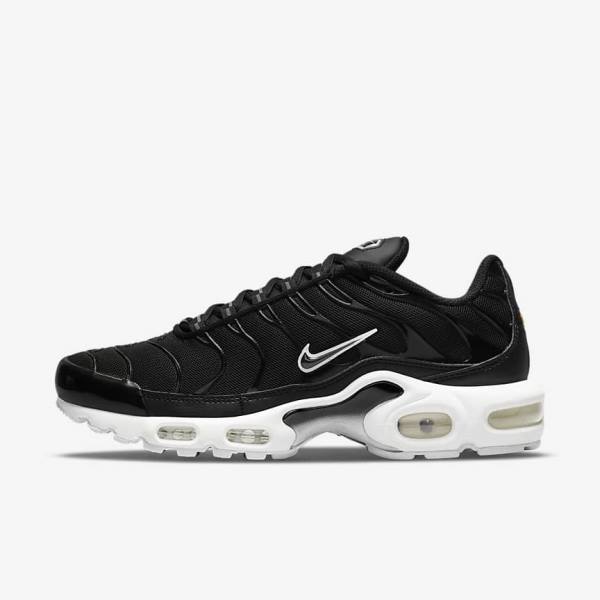 Trampki Damskie Nike Air Max Plus Czarne Białe | NK305WEA