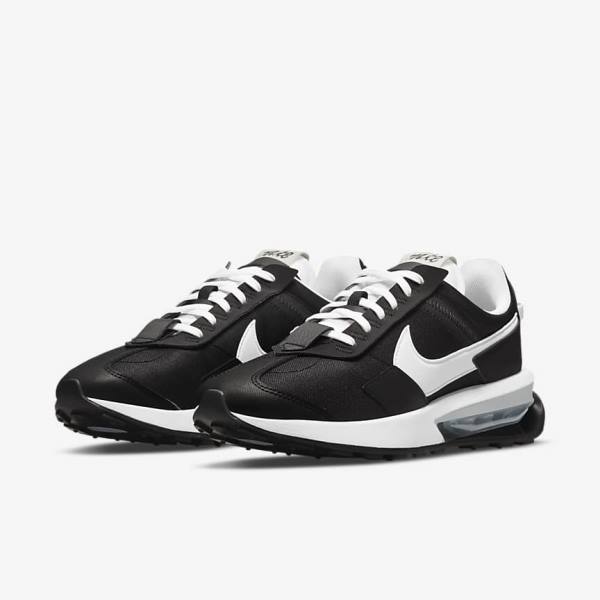 Trampki Damskie Nike Air Max Pre-Day Czarne Metal Srebrne Białe | NK539TZH