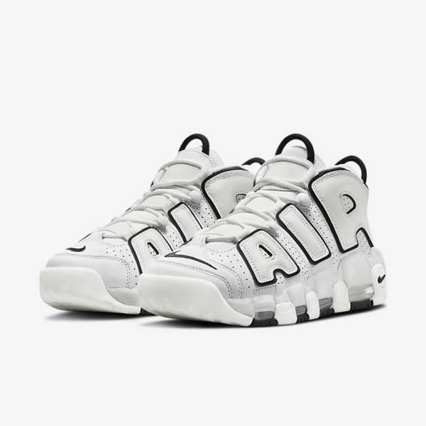 Trampki Damskie Nike Air More Uptempo Białe Czarne | NK726XYF