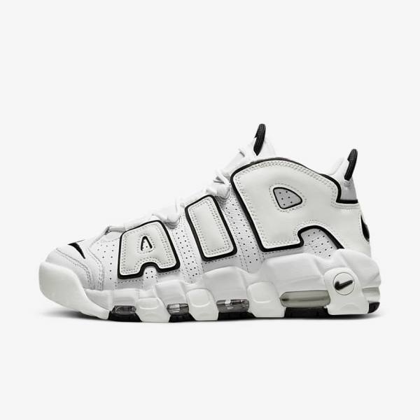 Trampki Damskie Nike Air More Uptempo Białe Czarne | NK726XYF