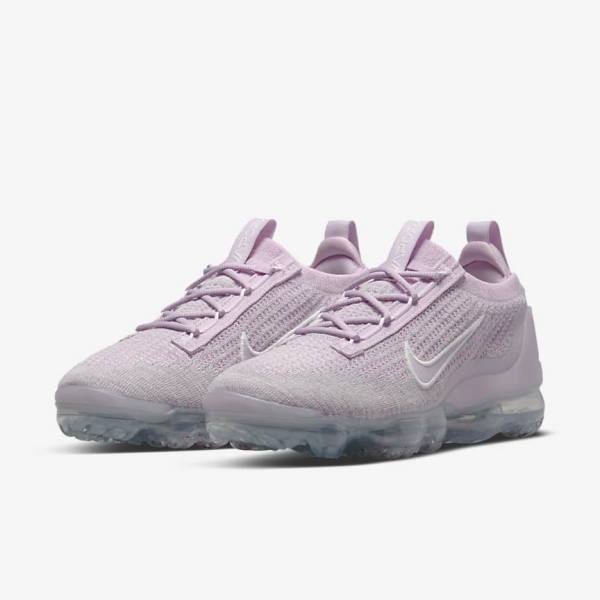 Trampki Damskie Nike Air VaporMax 2021 FK Głęboka Różowe Białe Metal Srebrne Fioletowe | NK046FDR