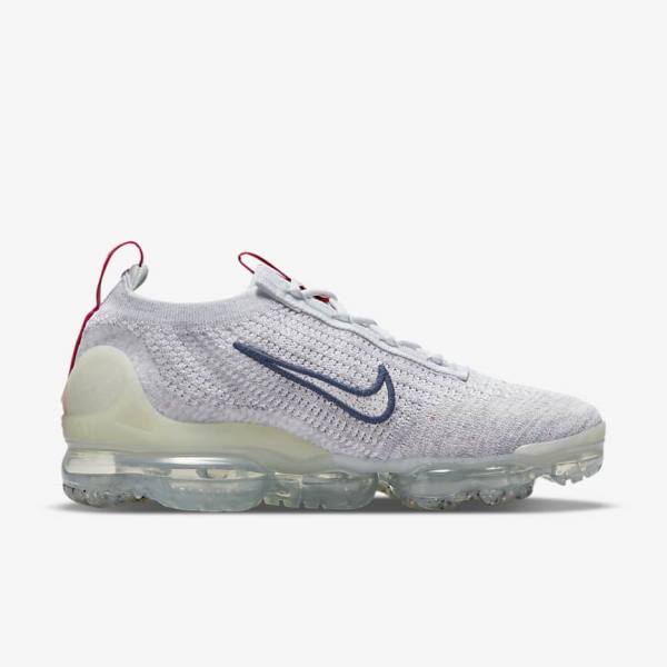 Trampki Damskie Nike Air VaporMax 2021 Flyknit Granatowe Białe | NK964KLF