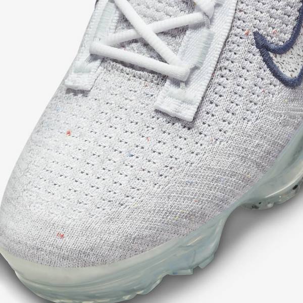 Trampki Damskie Nike Air VaporMax 2021 Flyknit Granatowe Białe | NK964KLF