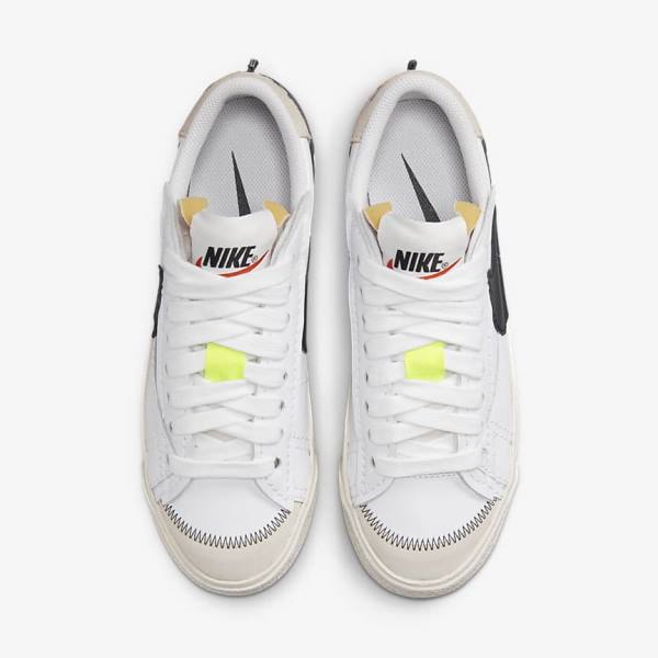 Trampki Damskie Nike Blazer Low 77 Jumbo Białe Czarne | NK362RIY