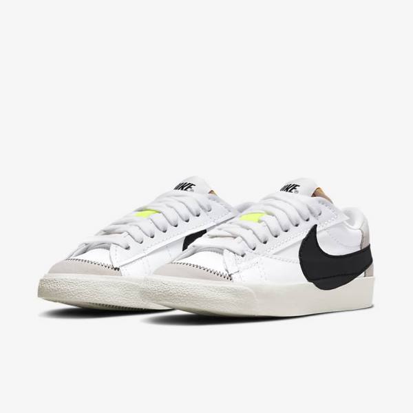 Trampki Damskie Nike Blazer Low 77 Jumbo Białe Czarne | NK362RIY