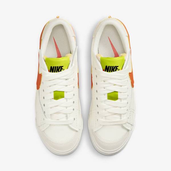 Trampki Damskie Nike Blazer Low 77 Jumbo Zielone Pomarańczowe | NK436GSQ