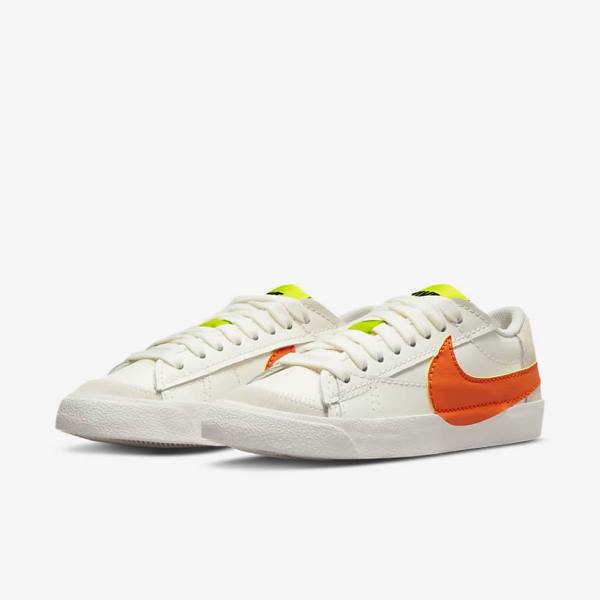 Trampki Damskie Nike Blazer Low 77 Jumbo Zielone Pomarańczowe | NK436GSQ