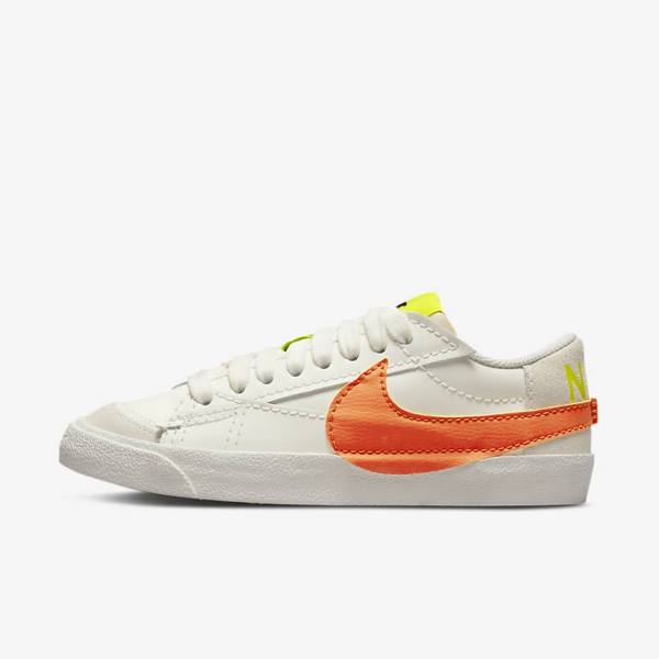 Trampki Damskie Nike Blazer Low 77 Jumbo Zielone Pomarańczowe | NK436GSQ