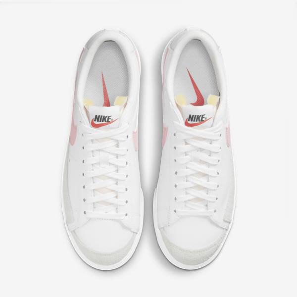 Trampki Damskie Nike Blazer Low Platformie Białe Czarne Różowe | NK106VPJ