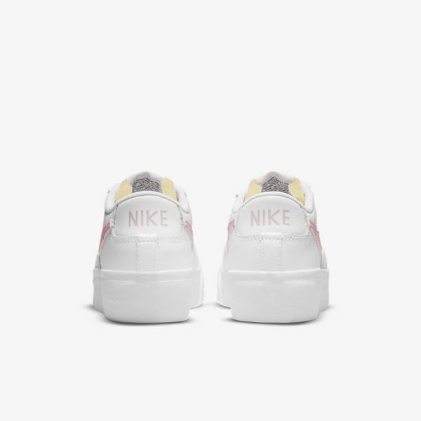 Trampki Damskie Nike Blazer Low Platformie Białe Czarne Różowe | NK106VPJ