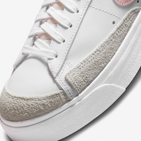 Trampki Damskie Nike Blazer Low Platformie Białe Czarne Różowe | NK106VPJ