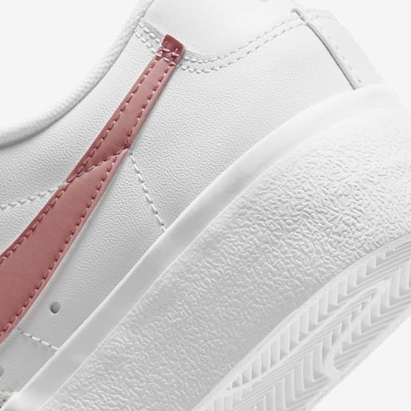 Trampki Damskie Nike Blazer Low Platformie Białe Czarne Różowe | NK106VPJ