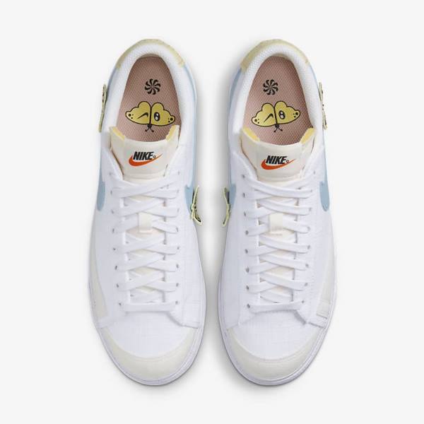 Trampki Damskie Nike Blazer Low Platformie Next Nature Białe Różowe Białe Niebieskie | NK142GAM