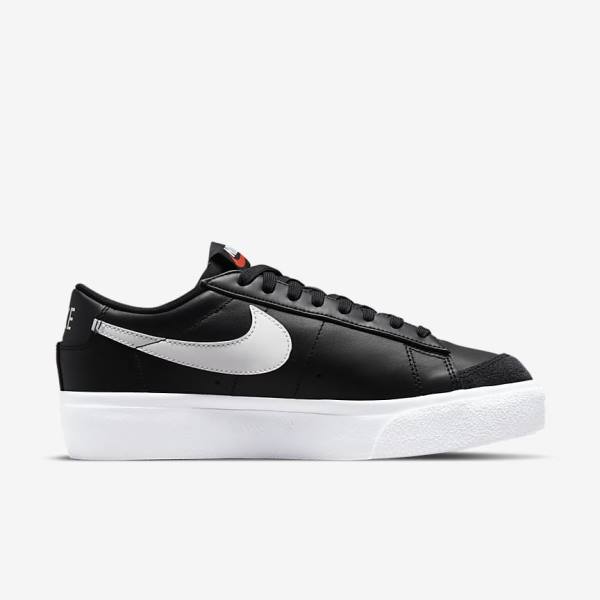 Trampki Damskie Nike Blazer Low Platformie Czarne | NK231ZJH