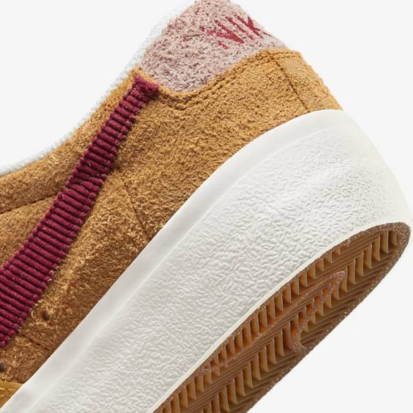 Trampki Damskie Nike Blazer Low Platformie Złote Różowe Bordowe | NK348RDV