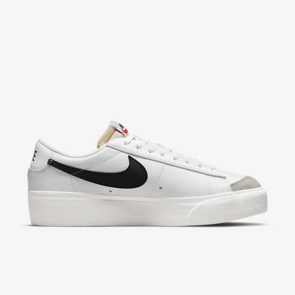 Trampki Damskie Nike Blazer Low Platformie Białe | NK420XAI