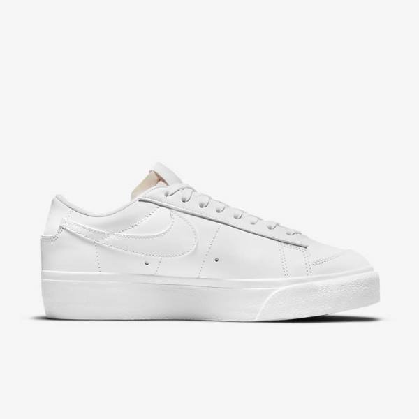 Trampki Damskie Nike Blazer Low Platformie Białe | NK679ZUS