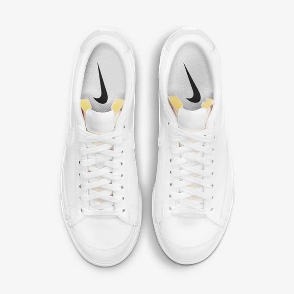 Trampki Damskie Nike Blazer Low Platformie Białe | NK679ZUS