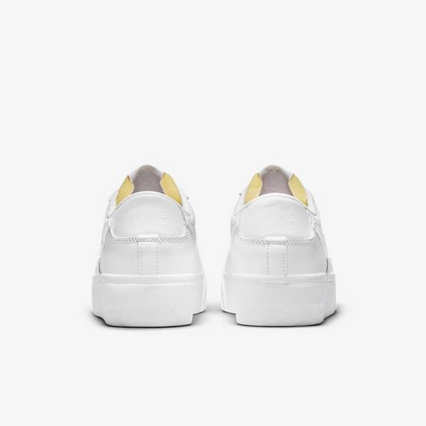 Trampki Damskie Nike Blazer Low Platformie Białe | NK679ZUS