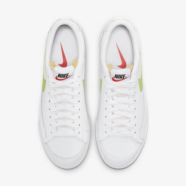 Trampki Damskie Nike Blazer Low Platformie Białe Czarne Głęboka Cytrynowy | NK745PHW