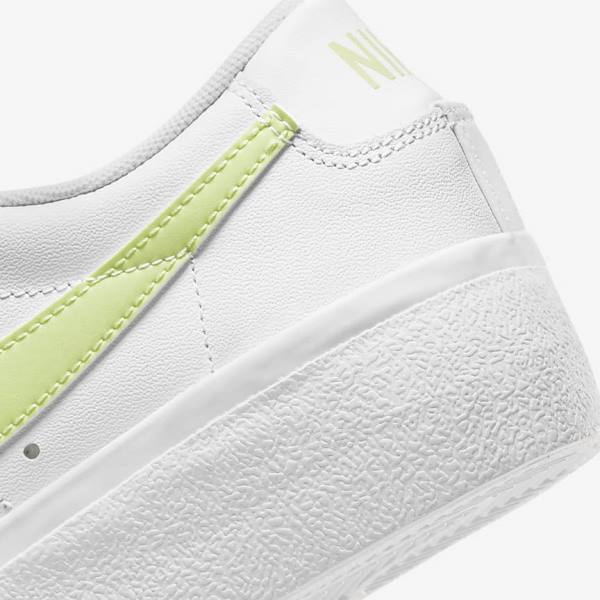 Trampki Damskie Nike Blazer Low Platformie Białe Czarne Głęboka Cytrynowy | NK745PHW