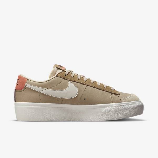 Trampki Damskie Nike Blazer Low Platformie SP Khaki Głęboka Beżowe | NK968HZC