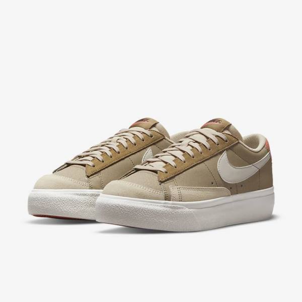 Trampki Damskie Nike Blazer Low Platformie SP Khaki Głęboka Beżowe | NK968HZC