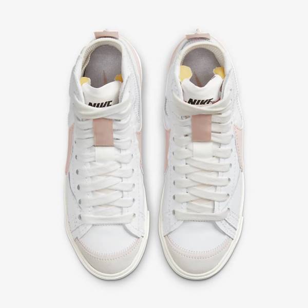 Trampki Damskie Nike Blazer Mid 77 Jumbo Białe Różowe | NK127ZVB