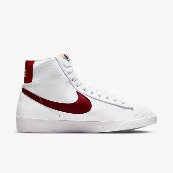 Trampki Damskie Nike Blazer Mid 77 Next Nature Białe Czarne Czerwone | NK263KAD