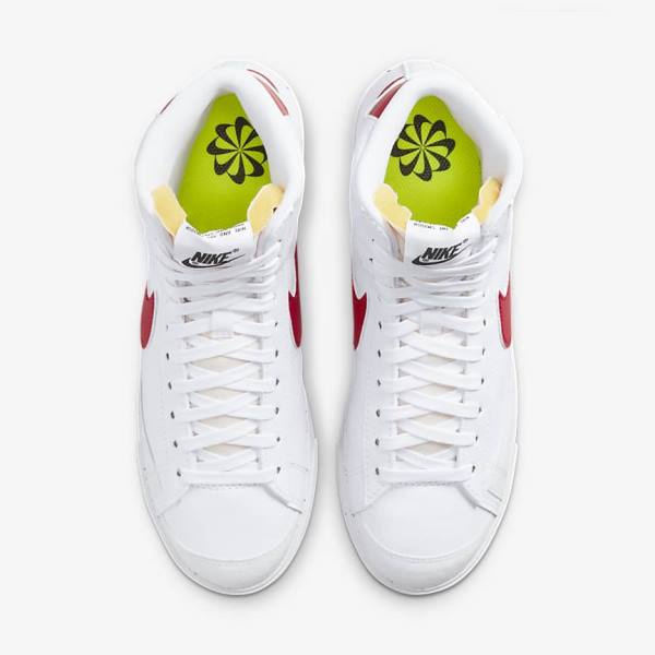 Trampki Damskie Nike Blazer Mid 77 Next Nature Białe Czarne Czerwone | NK263KAD