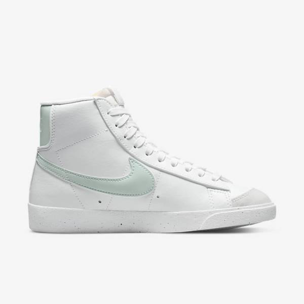 Trampki Damskie Nike Blazer Mid 77 Next Nature Białe Zielone | NK819PAD