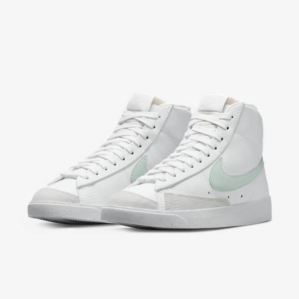 Trampki Damskie Nike Blazer Mid 77 Next Nature Białe Zielone | NK819PAD