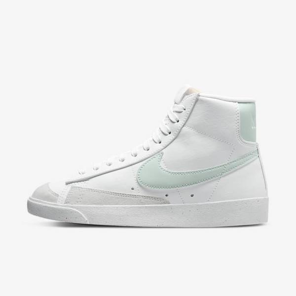 Trampki Damskie Nike Blazer Mid 77 Next Nature Białe Zielone | NK819PAD