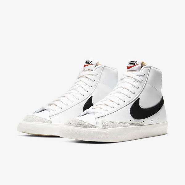 Trampki Damskie Nike Blazer Mid 77 Vintage Białe Koralowe Czarne | NK752TVR