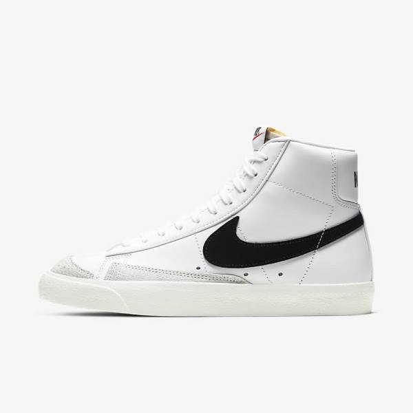 Trampki Damskie Nike Blazer Mid 77 Vintage Białe Koralowe Czarne | NK752TVR